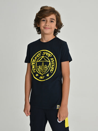 Fenerbahçe Lacivert Tribün Grafiti Logolu Çocuk Tshirt