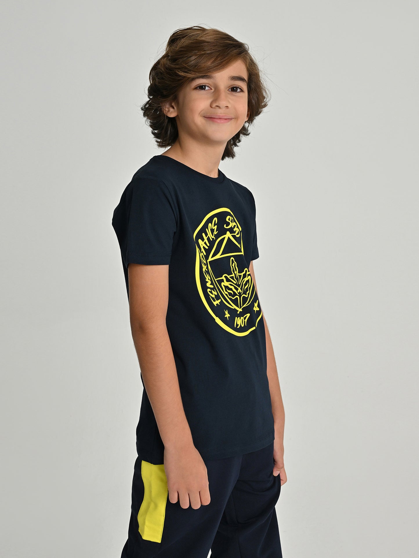 Fenerbahçe Lacivert Tribün Grafiti Logolu Çocuk Tshirt