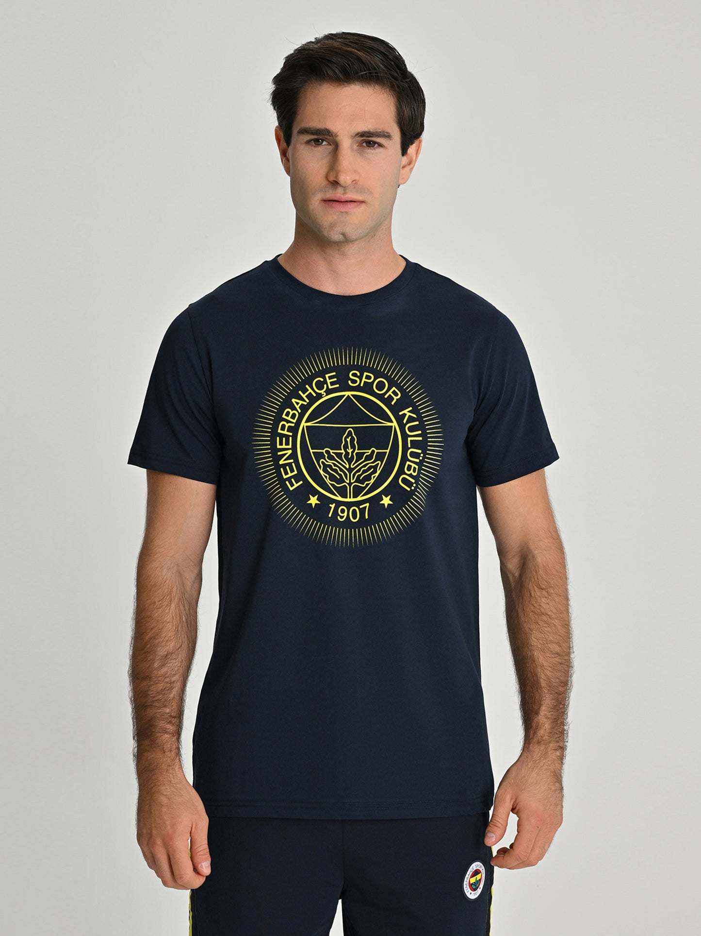 Fenerbahçe Lacivert Tribün Tek Renk Logolu Erkek Tshirt