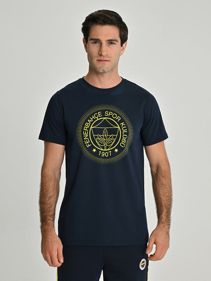 Fenerbahçe Lacivert Tribün Tek Renk Logolu Erkek Tshirt
