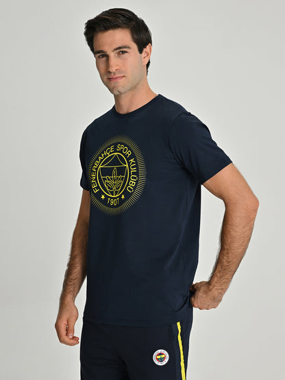 Fenerbahçe Lacivert Tribün Tek Renk Logolu Erkek Tshirt
