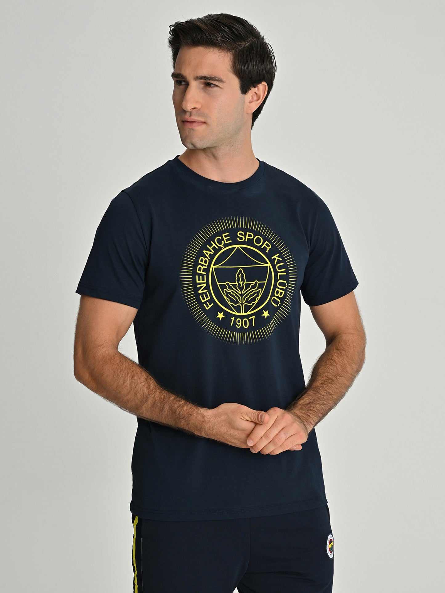 Fenerbahçe Lacivert Tribün Tek Renk Logolu Erkek Tshirt