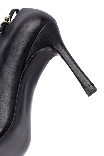 Kadın Siyah Ince Topuklu Deri Stiletto