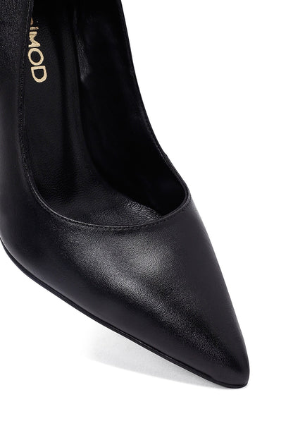 Kadın Siyah Ince Topuklu Deri Stiletto