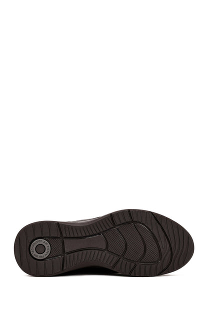 Erkek Kahverengi Bağcıklı Deri Casual Sneaker
