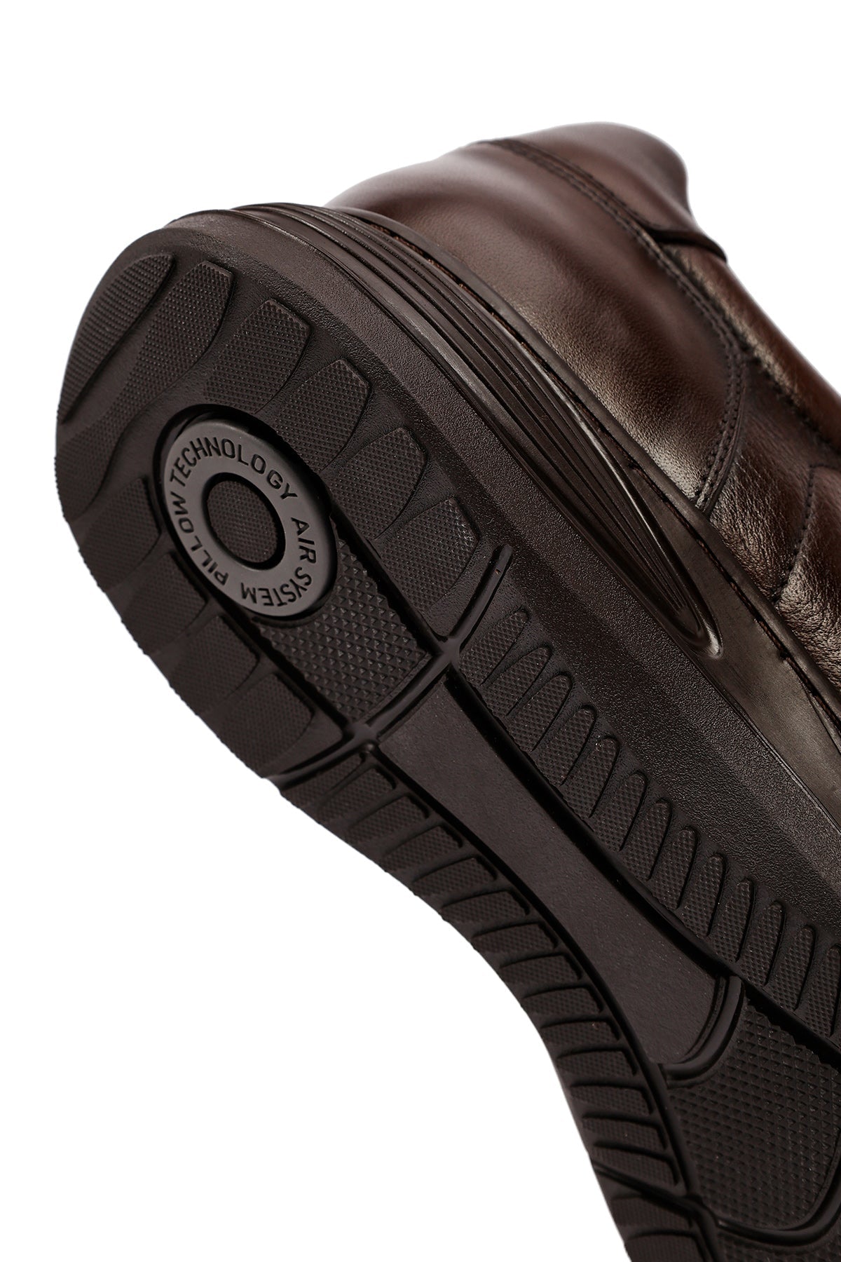 Erkek Kahverengi Bağcıklı Deri Casual Sneaker