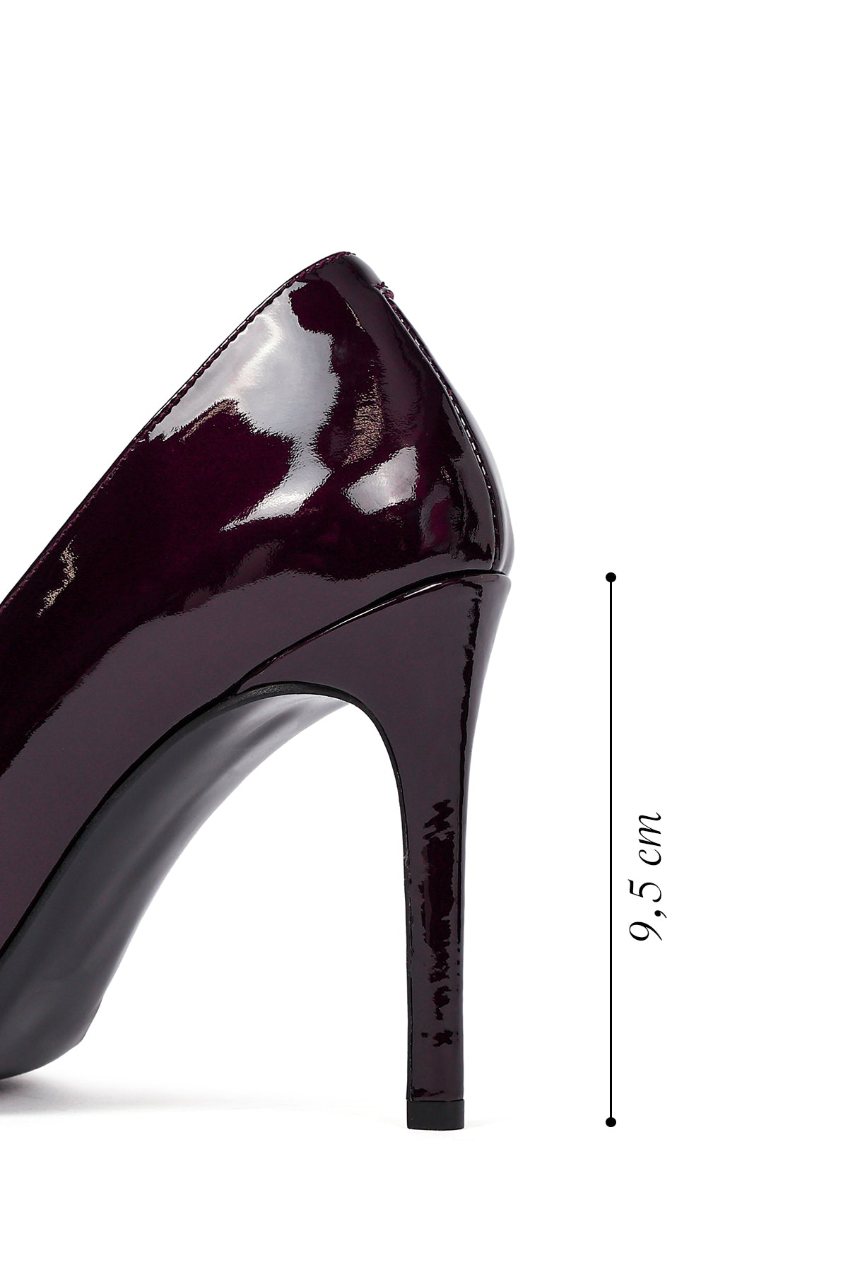 Kadın Bordo Yüksek Ince Topuklu Rugan Deri Stiletto