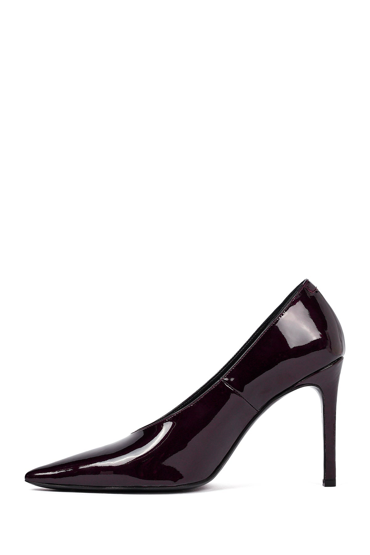 Kadın Bordo Yüksek Ince Topuklu Rugan Deri Stiletto