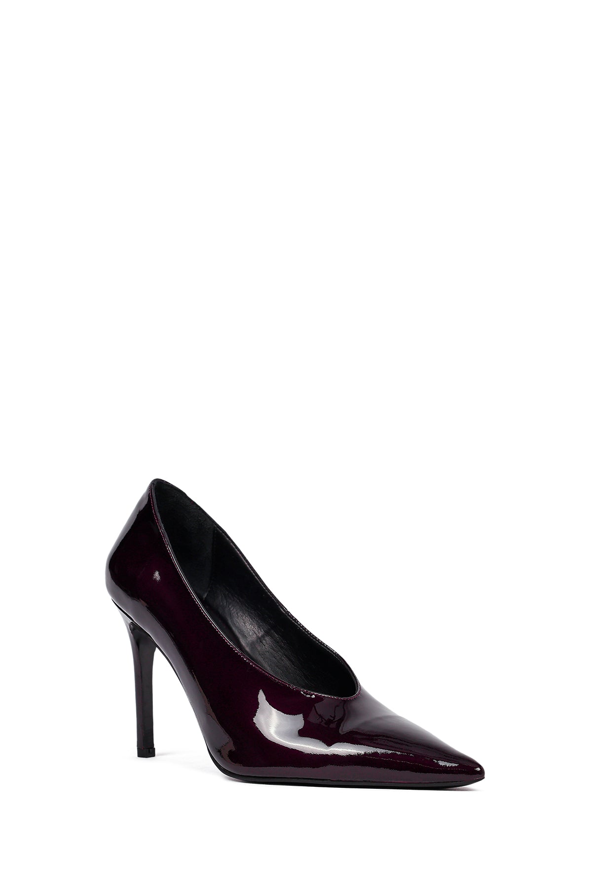 Kadın Bordo Yüksek Ince Topuklu Rugan Deri Stiletto