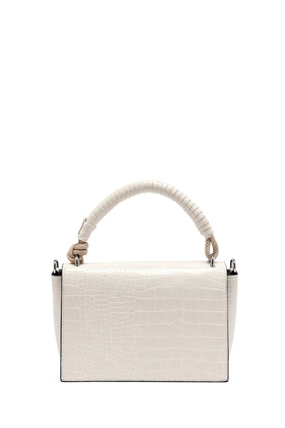 Kadın Bej Uzun Askılı Kroko Desenli Çapraz Çanta