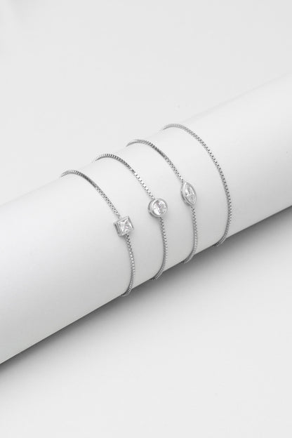 Era 18 Ayar Beyaz Altın Kaplama Ayarlanabilir Gümüş Bileklik 5203370199