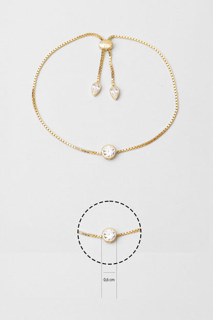 Era 18 Ayar Sarı Altın Kaplama Ayarlanabilir Gümüş Bileklik 5203370144