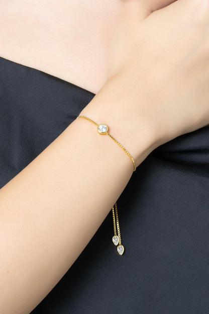 Era 18 Ayar Sarı Altın Kaplama Ayarlanabilir Gümüş Bileklik 5203370144