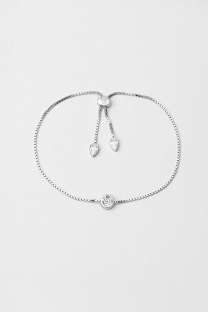 Era 18 Ayar Beyaz Altın Kaplama Ayarlanabilir Gümüş Bileklik 5203370199