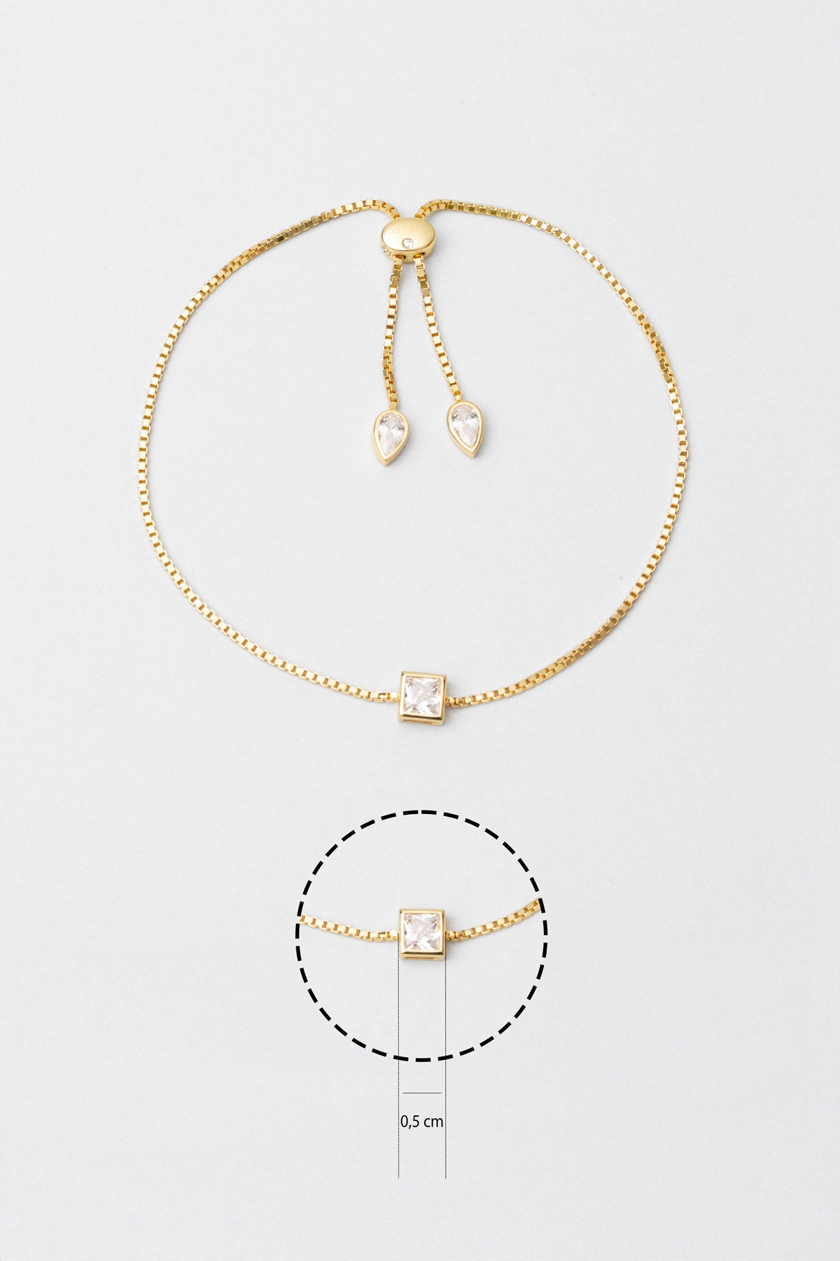 Noa 18 Ayar Sarı Altın Kaplama Ayarlanabilir Gümüş Bileklik 5203380144