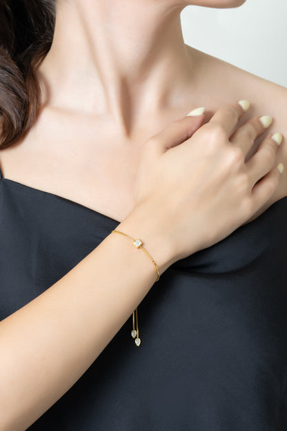 Noa 18 Ayar Sarı Altın Kaplama Ayarlanabilir Gümüş Bileklik 5203380144