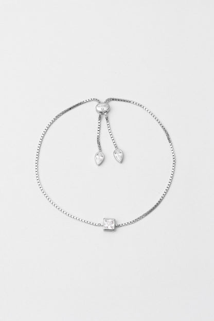 Noa 18 Ayar Beyaz Altın Kaplama Ayarlanabilir Gümüş Bileklik 5203380199