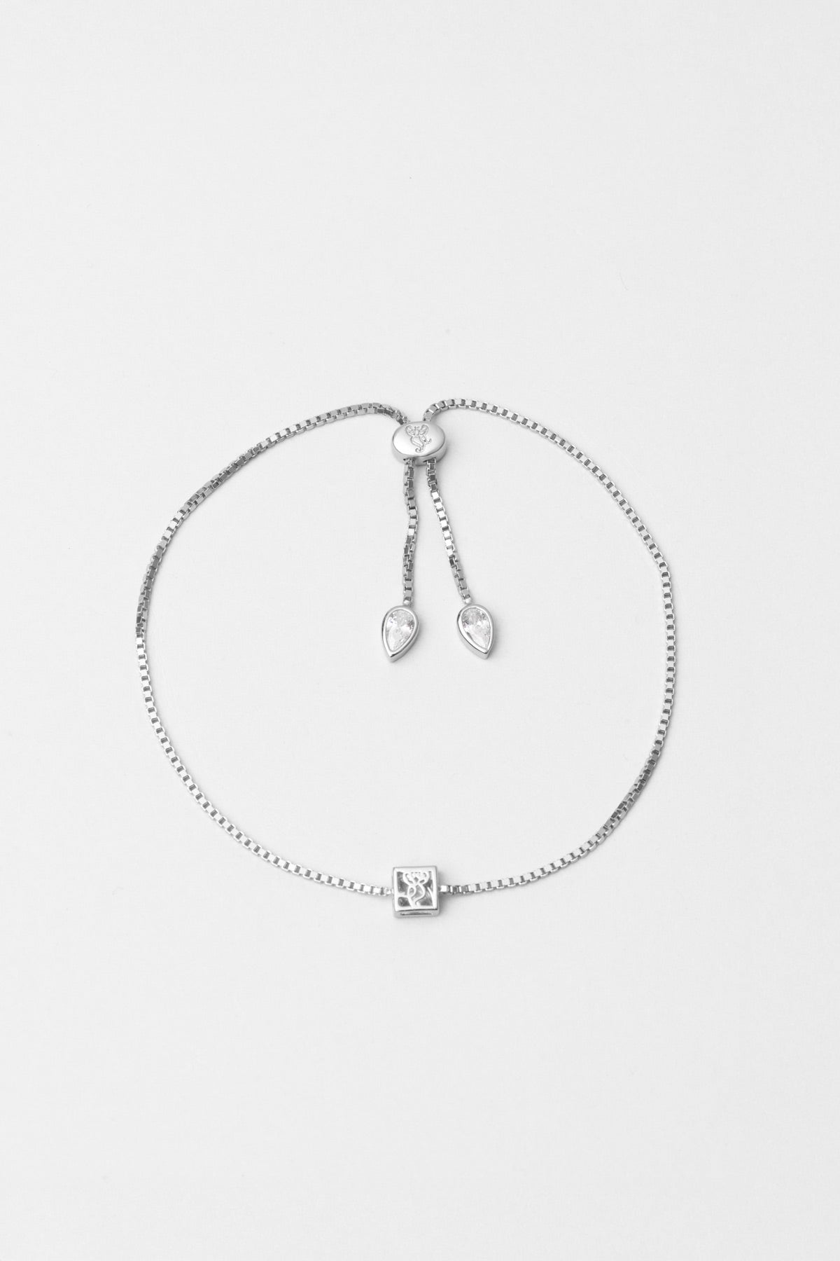 Noa 18 Ayar Beyaz Altın Kaplama Ayarlanabilir Gümüş Bileklik 5203380199