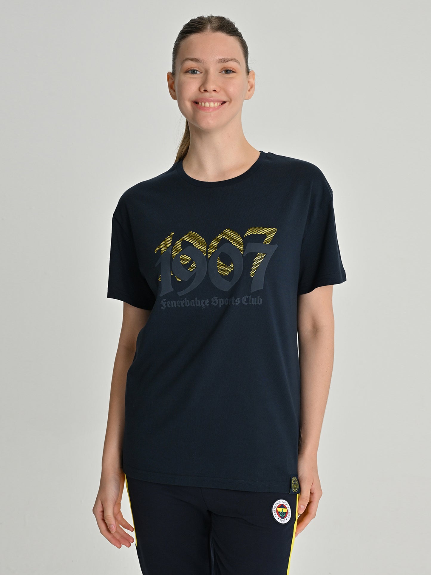 Fenerbahçe Lacivert Tribün Fb Sports Club Oversize Kadın Tshirt