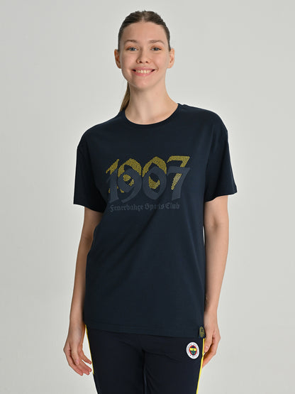 Fenerbahçe Lacivert Tribün Fb Sports Club Oversize Kadın Tshirt