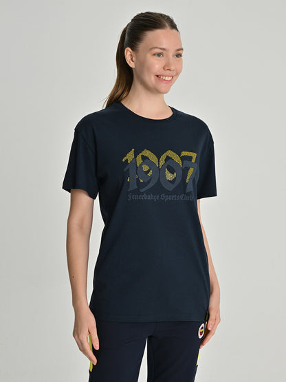 Fenerbahçe Lacivert Tribün Fb Sports Club Oversize Kadın Tshirt