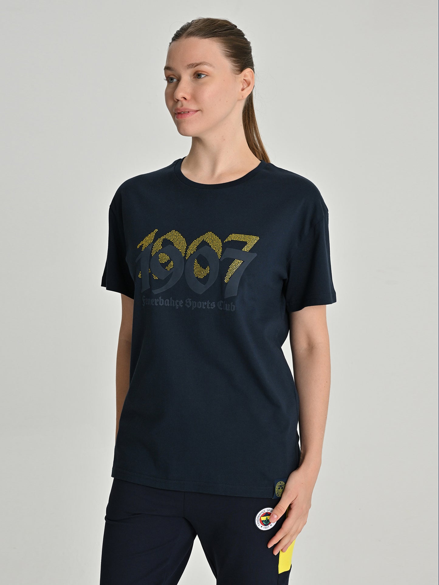 Fenerbahçe Lacivert Tribün Fb Sports Club Oversize Kadın Tshirt