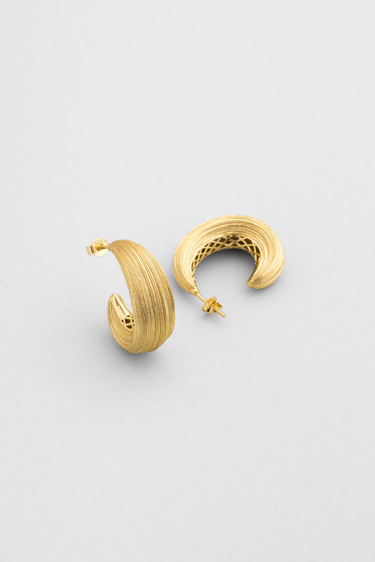 Nova Rüzgarı 18 Ayar Sarı Altın Kaplama Gümüş Küpe 5205074499