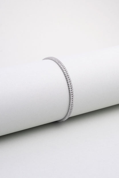 Avangard 18 Ayar Beyaz Altın Kaplama 19 Cm Gümüş Su Yolu Bileklik 5205440199