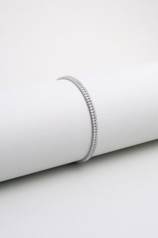 Avangard 18 Ayar Beyaz Altın Kaplama 19 Cm Gümüş Su Yolu Bileklik 5205440199