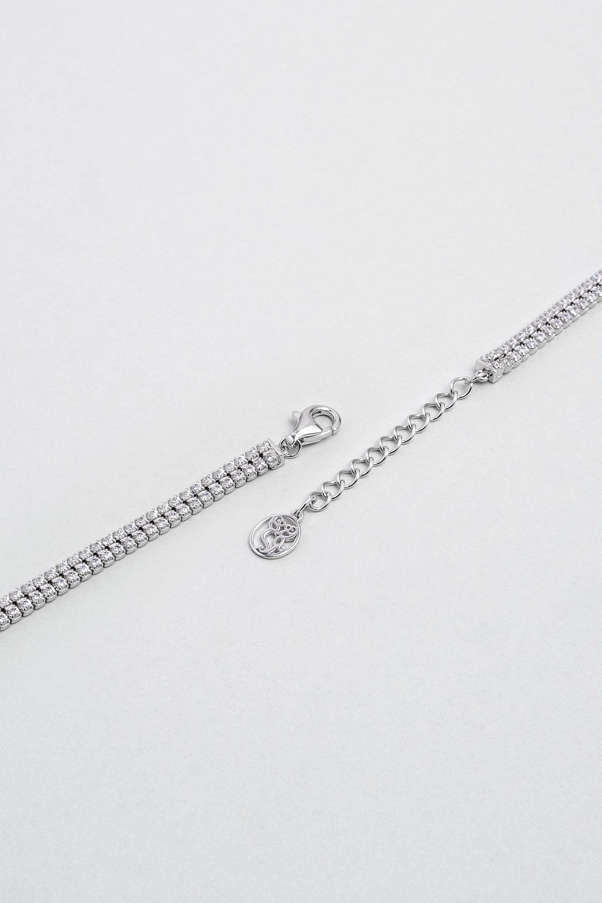 Avangard 18 Ayar Beyaz Altın Kaplama 19 Cm Gümüş Su Yolu Bileklik 5205440199