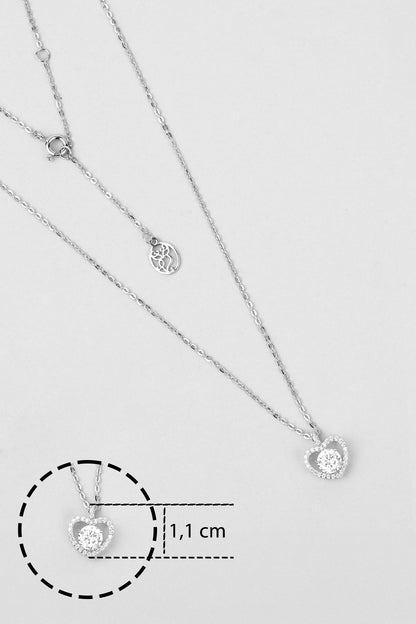 Mozanit Aşkı 18 Ayar Beyaz Altın Kaplama 45 Cm Gümüş Kolye 5205740199