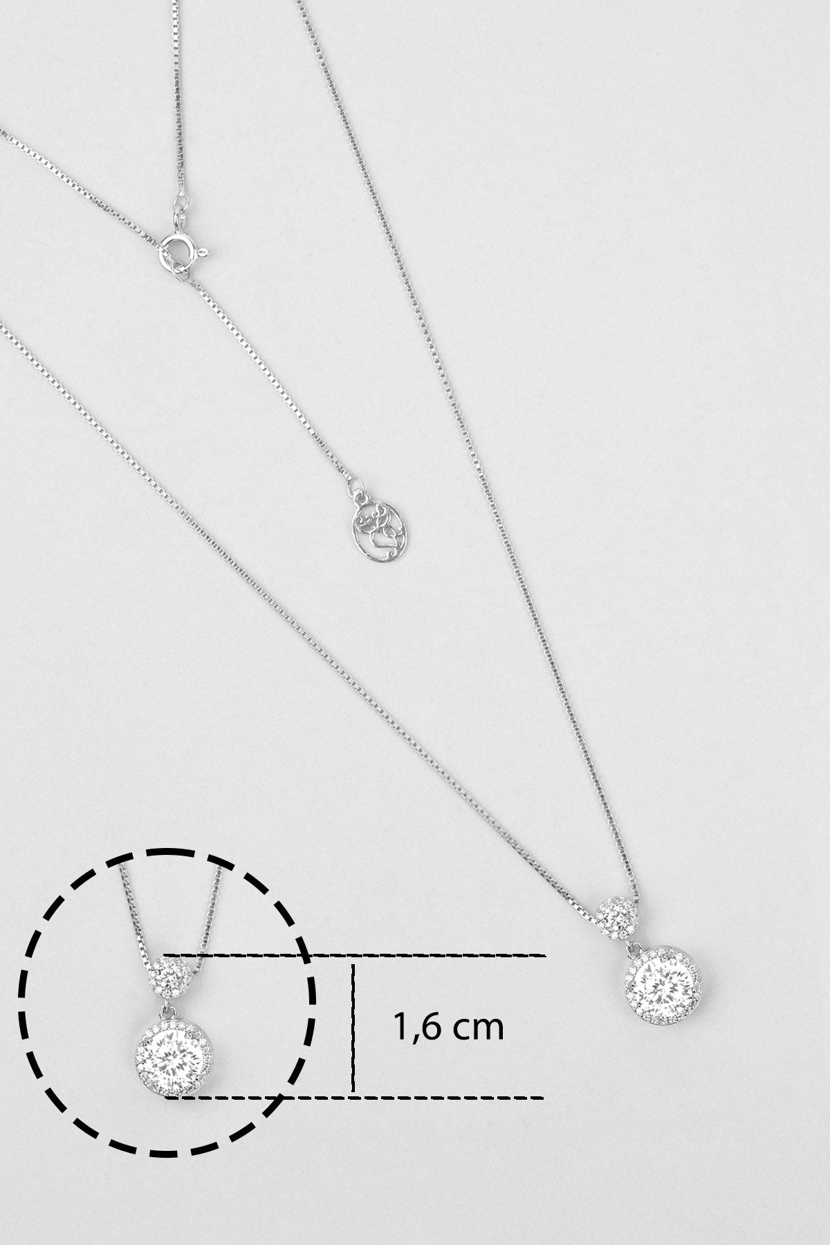 Mozanit Yolu 18 Ayar Beyaz Altın Kaplama 46 Cm Gümüş Kolye 5205840199