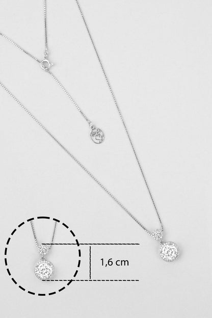 Mozanit Yolu 18 Ayar Beyaz Altın Kaplama 46 Cm Gümüş Kolye 5205840199