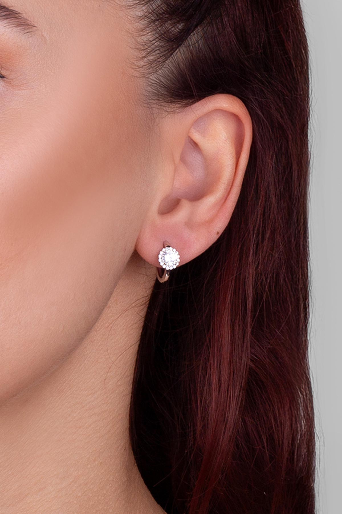 Mozanit Dansı 18 Ayar Beyaz Altın Kaplama Gümüş Küpe 5205950199