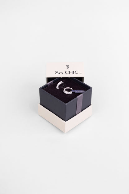 Aura Mozanit 18 Ayar Beyaz Altın Kaplama Gümüş Halka Küpe 5205970199