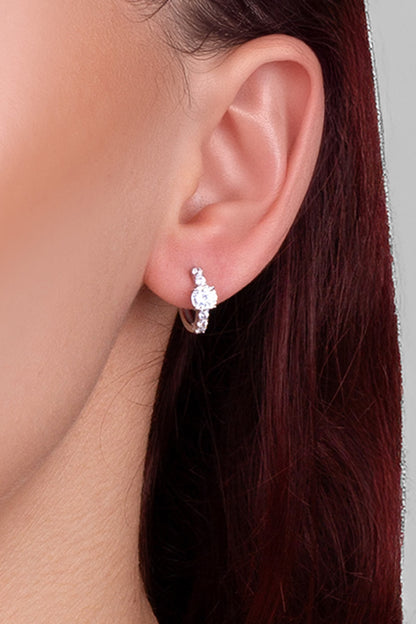 Mozanit Şöleni 18 Ayar Beyaz Altın Kaplama Gümüş Küpe 5206010199