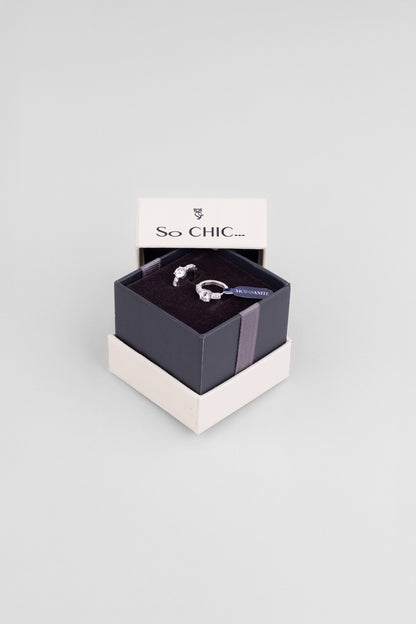 Mozanit Şöleni 18 Ayar Beyaz Altın Kaplama Gümüş Küpe 5206010199