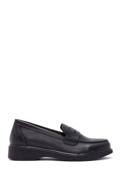 Kadın Siyah Deri Comfort Loafer