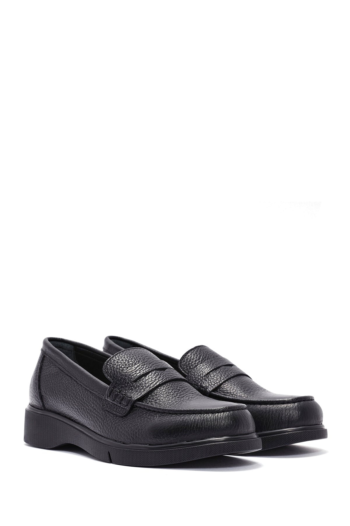 Kadın Siyah Deri Comfort Loafer