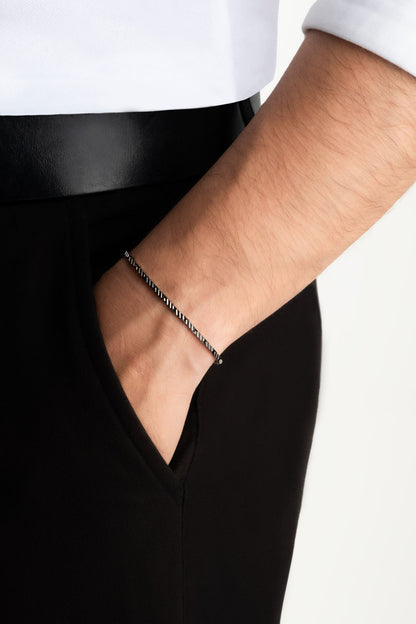 Italyan Rutenyum Kaplama 22 Cm Gümüş Erkek Bileklik 5207399999