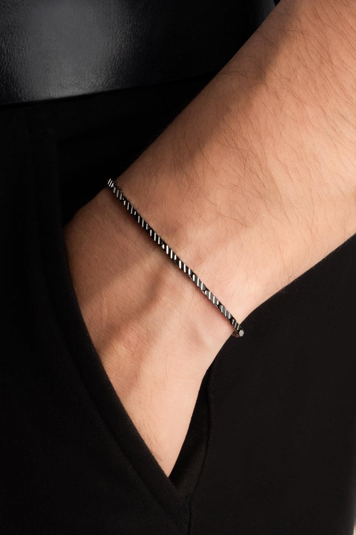 Italyan Rutenyum Kaplama 22 Cm Gümüş Erkek Bileklik 5207399999