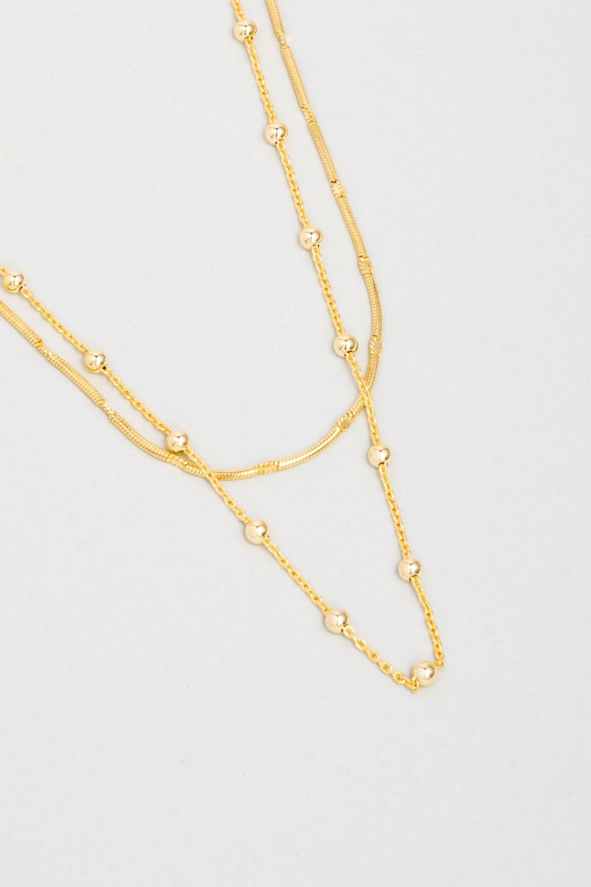 Modern Italyan 18 Ayar Sarı Altın Kaplama 47 Cm Gümüş Ikili Kolye 5207464499