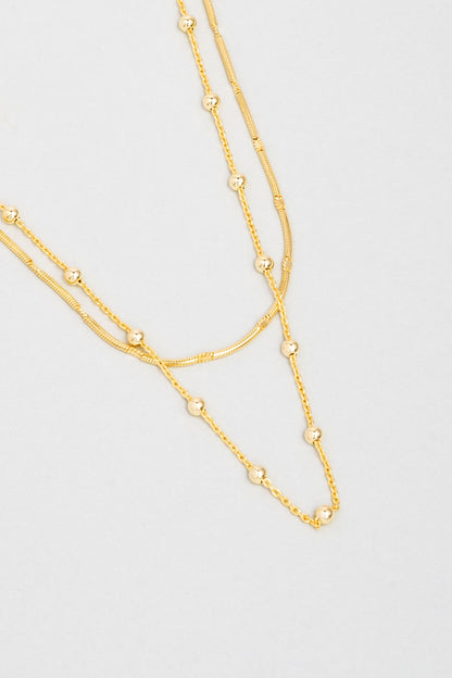 Modern Italyan 18 Ayar Sarı Altın Kaplama 47 Cm Gümüş Ikili Kolye 5207464499