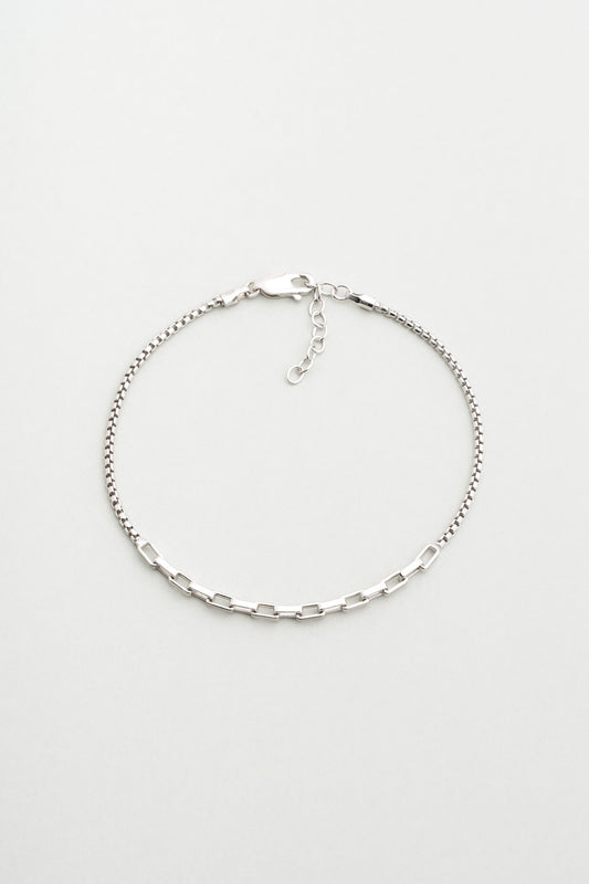 Italyan Tasarım 18 Ayar Beyaz Altın Kaplama 21 Cm Gümüş Erkek Bileklik 5207489999