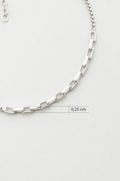 Italyan Tasarım 18 Ayar Beyaz Altın Kaplama 21 Cm Gümüş Erkek Bileklik 5207489999