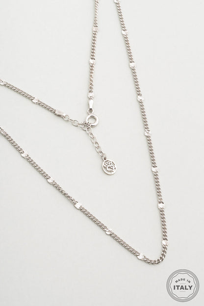 Modern Italyan 18 Ayar Beyaz Altın Kaplama 44 Cm Gümüş Zincir Kolye 5207509999