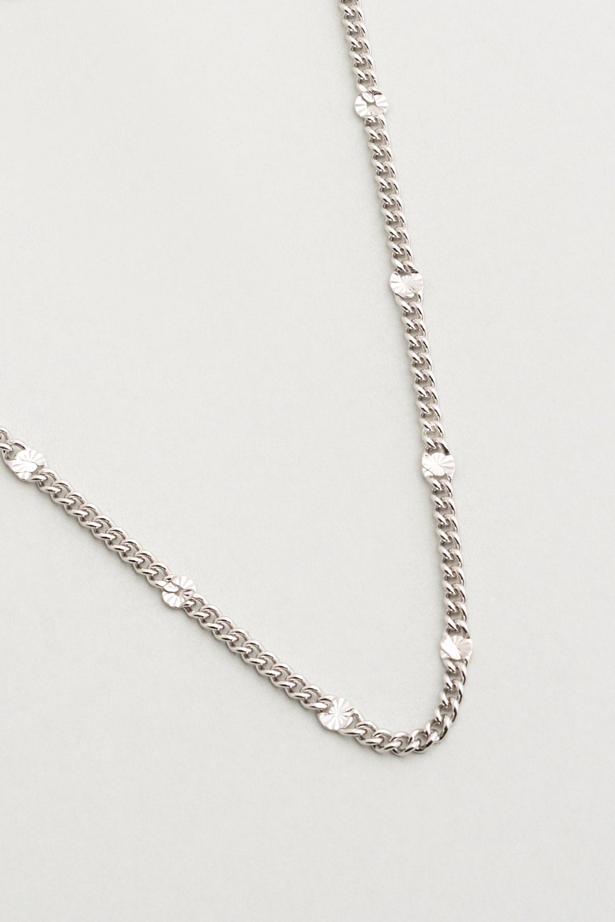 Modern Italyan 18 Ayar Beyaz Altın Kaplama 44 Cm Gümüş Zincir Kolye 5207509999