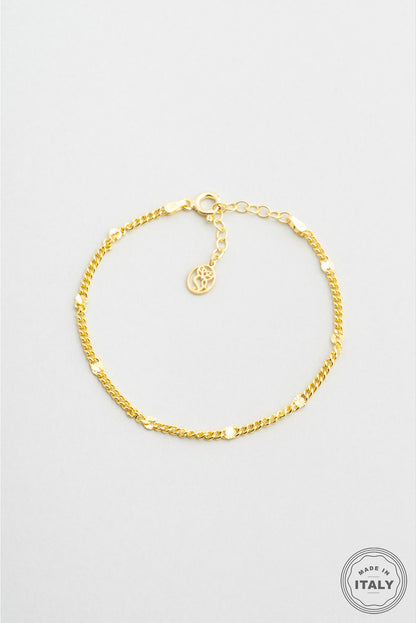 Italyan Tasarım 18 Ayar Sarı Altın Kaplama 19 Cm Gümüş Bileklik 5207514499