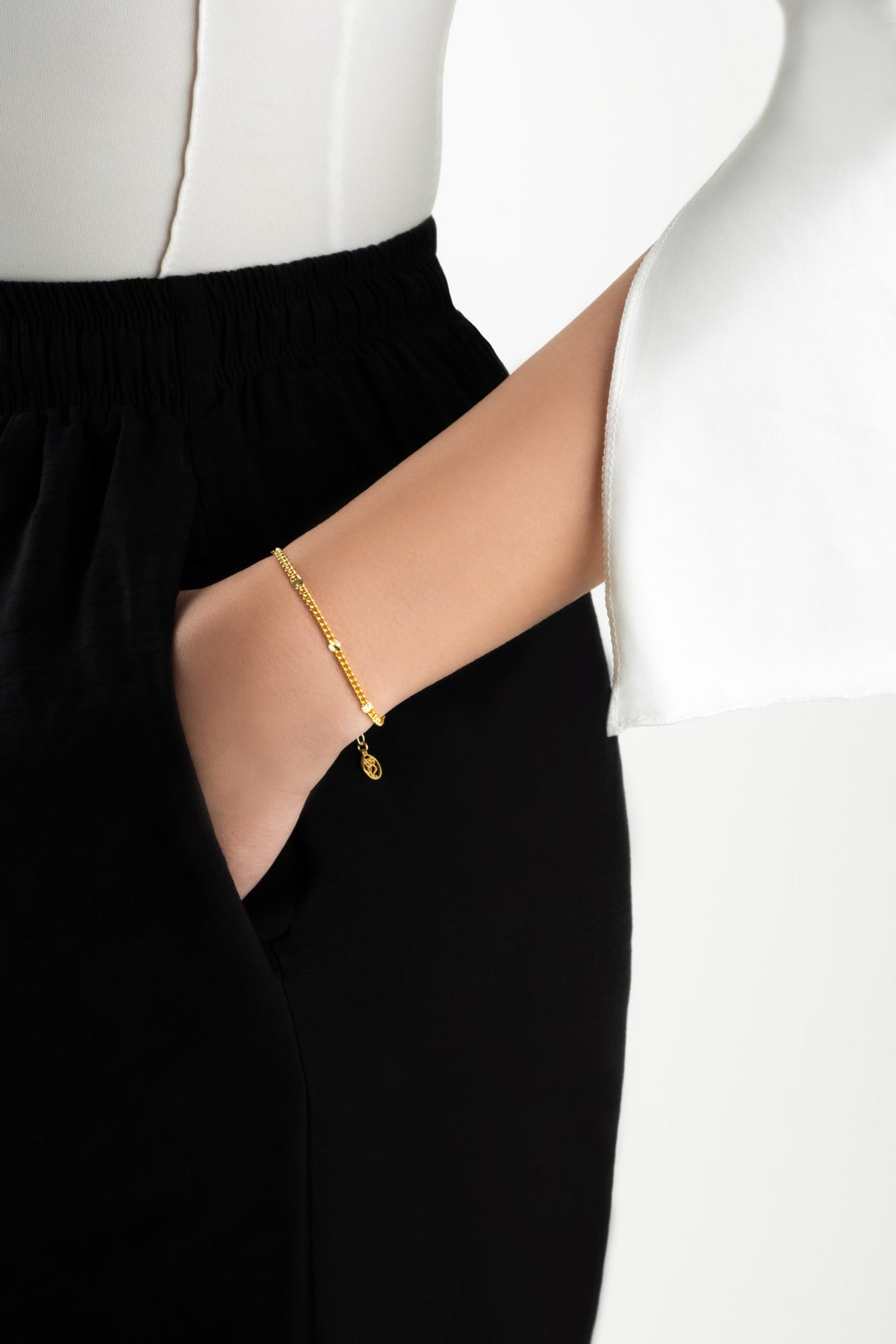 Italyan Tasarım 18 Ayar Sarı Altın Kaplama 19 Cm Gümüş Bileklik 5207514499