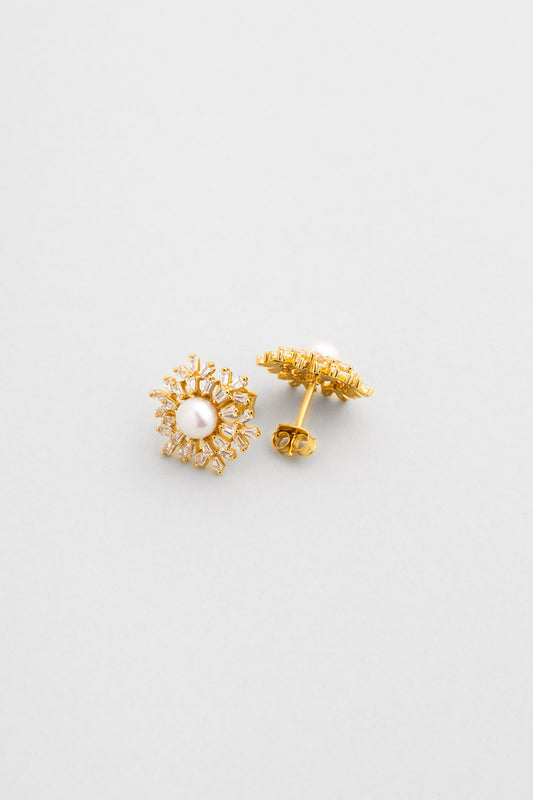 Inci Güneşi 18 Ayar Sarı Altın Kaplama Gümüş Küpe 5207696244